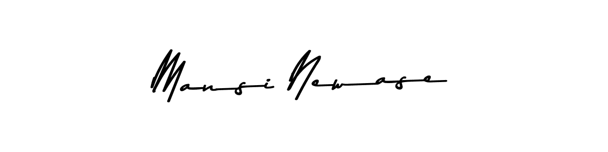 How to make Mansi Newase name signature. Use Asem Kandis PERSONAL USE style for creating short signs online. This is the latest handwritten sign. Mansi Newase signature style 9 images and pictures png