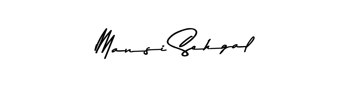 Create a beautiful signature design for name Mansi Sehgal. With this signature (Asem Kandis PERSONAL USE) fonts, you can make a handwritten signature for free. Mansi Sehgal signature style 9 images and pictures png