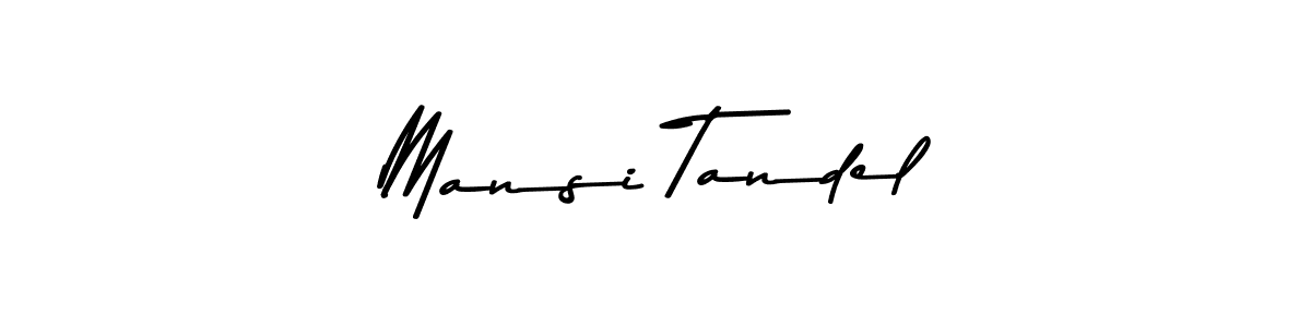 Create a beautiful signature design for name Mansi Tandel. With this signature (Asem Kandis PERSONAL USE) fonts, you can make a handwritten signature for free. Mansi Tandel signature style 9 images and pictures png
