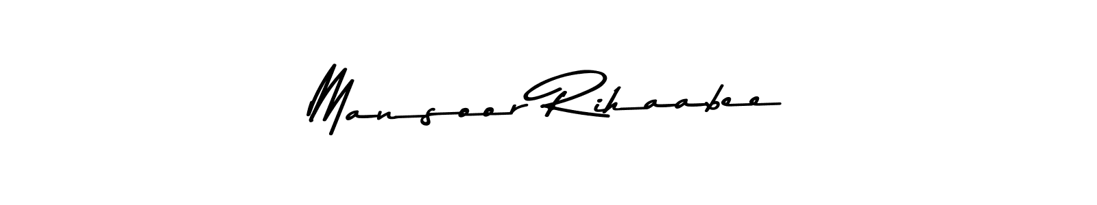 Design your own signature with our free online signature maker. With this signature software, you can create a handwritten (Asem Kandis PERSONAL USE) signature for name Mansoor Rihaabee. Mansoor Rihaabee signature style 9 images and pictures png