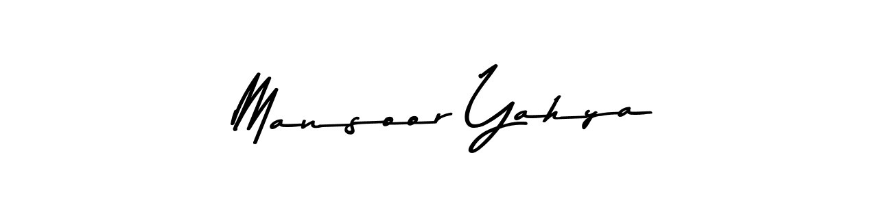 How to make Mansoor Yahya name signature. Use Asem Kandis PERSONAL USE style for creating short signs online. This is the latest handwritten sign. Mansoor Yahya signature style 9 images and pictures png