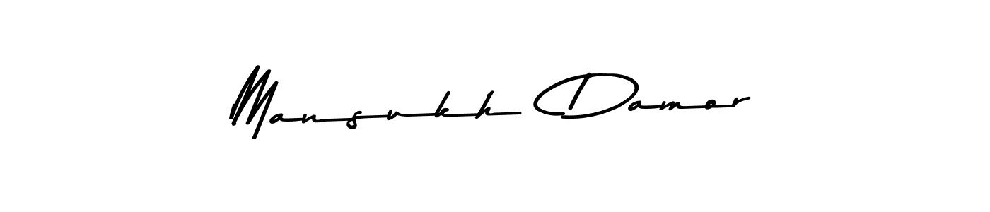 This is the best signature style for the Mansukh  Damor name. Also you like these signature font (Asem Kandis PERSONAL USE). Mix name signature. Mansukh  Damor signature style 9 images and pictures png