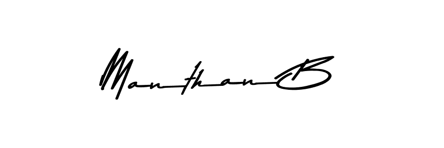 Use a signature maker to create a handwritten signature online. With this signature software, you can design (Asem Kandis PERSONAL USE) your own signature for name Manthan B. Manthan B signature style 9 images and pictures png