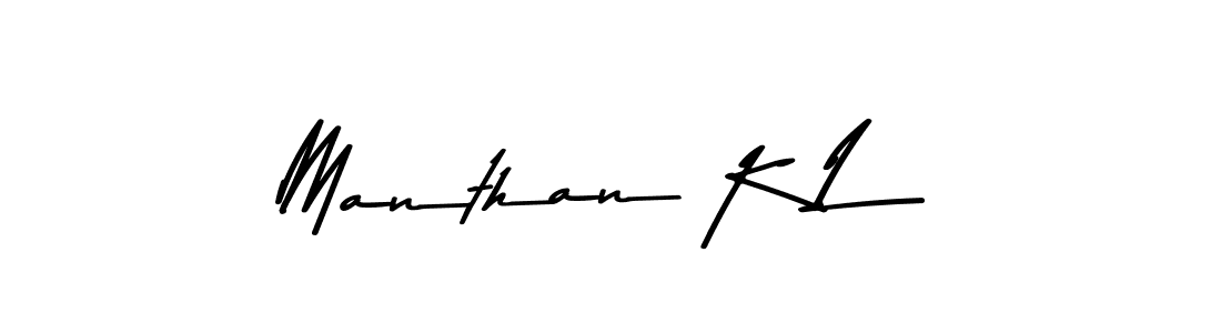 How to Draw Manthan K L signature style? Asem Kandis PERSONAL USE is a latest design signature styles for name Manthan K L. Manthan K L signature style 9 images and pictures png