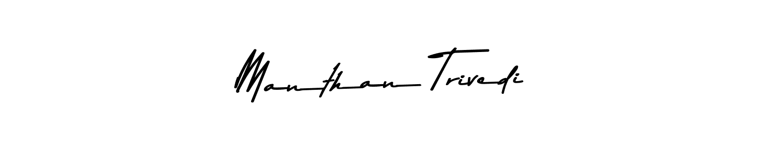 Make a beautiful signature design for name Manthan Trivedi. With this signature (Asem Kandis PERSONAL USE) style, you can create a handwritten signature for free. Manthan Trivedi signature style 9 images and pictures png