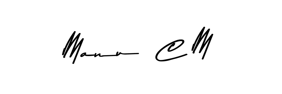 Make a beautiful signature design for name Manu  C M. With this signature (Asem Kandis PERSONAL USE) style, you can create a handwritten signature for free. Manu  C M signature style 9 images and pictures png