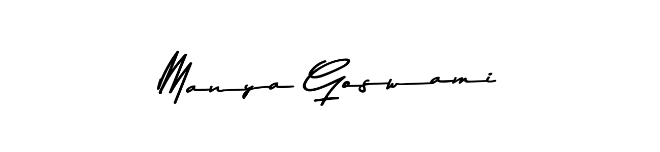 Use a signature maker to create a handwritten signature online. With this signature software, you can design (Asem Kandis PERSONAL USE) your own signature for name Manya Goswami. Manya Goswami signature style 9 images and pictures png