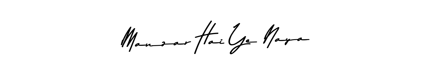 You should practise on your own different ways (Asem Kandis PERSONAL USE) to write your name (Manzar Hai Ye Naya) in signature. don't let someone else do it for you. Manzar Hai Ye Naya signature style 9 images and pictures png