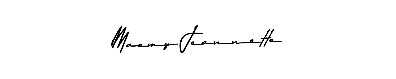 How to make Maomy Jeannette name signature. Use Asem Kandis PERSONAL USE style for creating short signs online. This is the latest handwritten sign. Maomy Jeannette signature style 9 images and pictures png