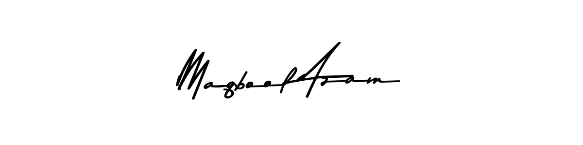 How to make Maqbool Azam name signature. Use Asem Kandis PERSONAL USE style for creating short signs online. This is the latest handwritten sign. Maqbool Azam signature style 9 images and pictures png