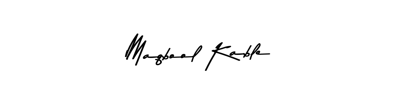 How to make Maqbool Kable name signature. Use Asem Kandis PERSONAL USE style for creating short signs online. This is the latest handwritten sign. Maqbool Kable signature style 9 images and pictures png