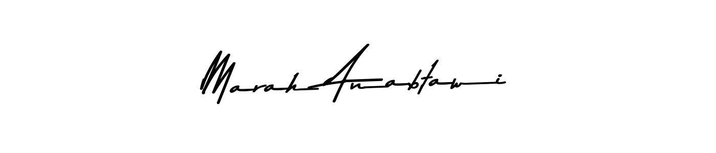 How to make Marah Anabtawi name signature. Use Asem Kandis PERSONAL USE style for creating short signs online. This is the latest handwritten sign. Marah Anabtawi signature style 9 images and pictures png