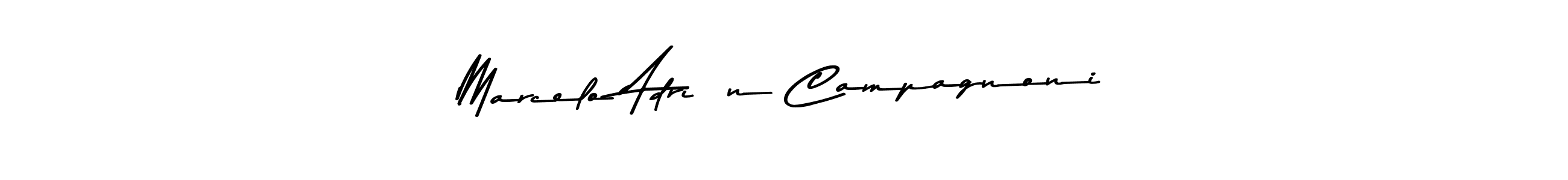 Create a beautiful signature design for name Marcelo Adrián Campagnoni. With this signature (Asem Kandis PERSONAL USE) fonts, you can make a handwritten signature for free. Marcelo Adrián Campagnoni signature style 9 images and pictures png