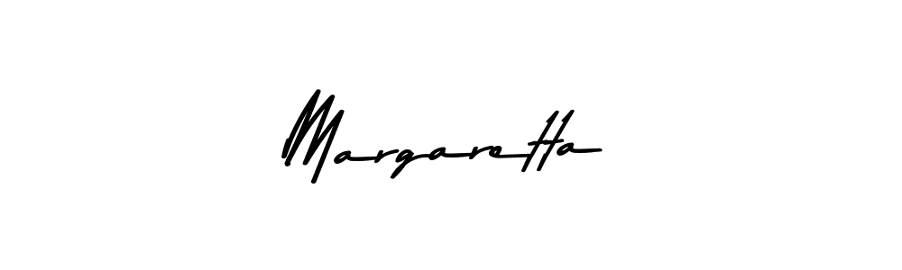 How to make Margaretta name signature. Use Asem Kandis PERSONAL USE style for creating short signs online. This is the latest handwritten sign. Margaretta signature style 9 images and pictures png