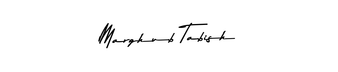 Create a beautiful signature design for name Marghub Tabish. With this signature (Asem Kandis PERSONAL USE) fonts, you can make a handwritten signature for free. Marghub Tabish signature style 9 images and pictures png