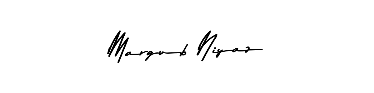 Create a beautiful signature design for name Margub Niyaz. With this signature (Asem Kandis PERSONAL USE) fonts, you can make a handwritten signature for free. Margub Niyaz signature style 9 images and pictures png