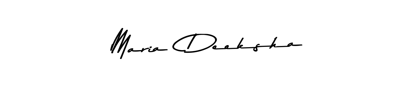 How to make Maria  Deeksha name signature. Use Asem Kandis PERSONAL USE style for creating short signs online. This is the latest handwritten sign. Maria  Deeksha signature style 9 images and pictures png