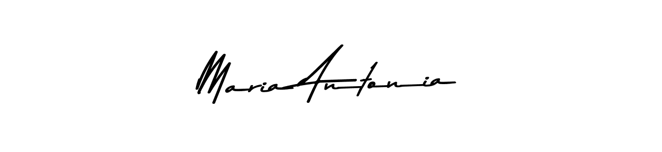 How to make Maria Antonia name signature. Use Asem Kandis PERSONAL USE style for creating short signs online. This is the latest handwritten sign. Maria Antonia signature style 9 images and pictures png
