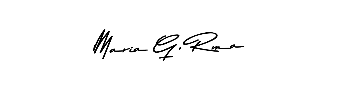 Create a beautiful signature design for name Maria G, Rma. With this signature (Asem Kandis PERSONAL USE) fonts, you can make a handwritten signature for free. Maria G, Rma signature style 9 images and pictures png