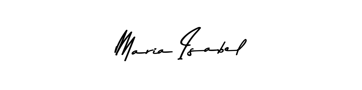 Create a beautiful signature design for name Maria Isabel. With this signature (Asem Kandis PERSONAL USE) fonts, you can make a handwritten signature for free. Maria Isabel signature style 9 images and pictures png
