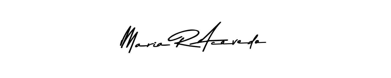 How to make Maria R Acevedo name signature. Use Asem Kandis PERSONAL USE style for creating short signs online. This is the latest handwritten sign. Maria R Acevedo signature style 9 images and pictures png