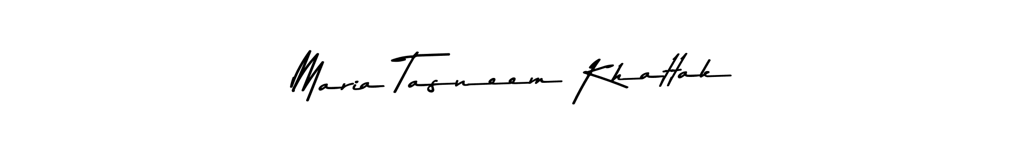 Create a beautiful signature design for name Maria Tasneem Khattak. With this signature (Asem Kandis PERSONAL USE) fonts, you can make a handwritten signature for free. Maria Tasneem Khattak signature style 9 images and pictures png