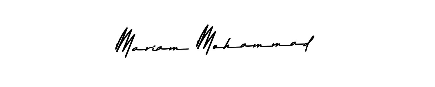 How to make Mariam Mohammad name signature. Use Asem Kandis PERSONAL USE style for creating short signs online. This is the latest handwritten sign. Mariam Mohammad signature style 9 images and pictures png