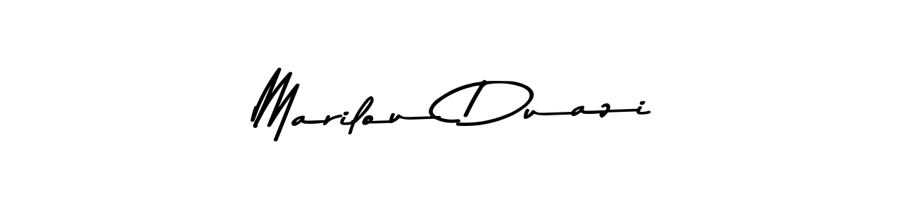 You should practise on your own different ways (Asem Kandis PERSONAL USE) to write your name (Marilou Duazi) in signature. don't let someone else do it for you. Marilou Duazi signature style 9 images and pictures png