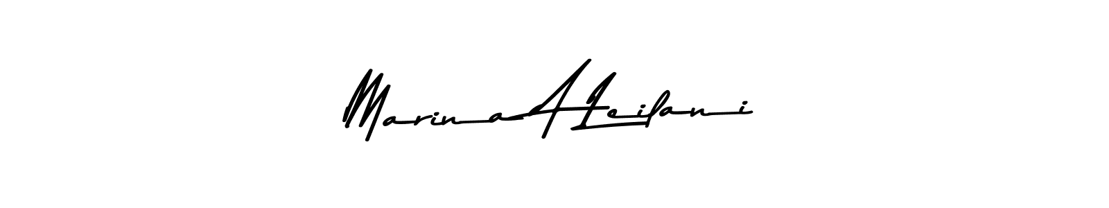 How to make Marina A Leilani name signature. Use Asem Kandis PERSONAL USE style for creating short signs online. This is the latest handwritten sign. Marina A Leilani signature style 9 images and pictures png