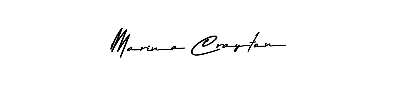 How to make Marina Crayton name signature. Use Asem Kandis PERSONAL USE style for creating short signs online. This is the latest handwritten sign. Marina Crayton signature style 9 images and pictures png