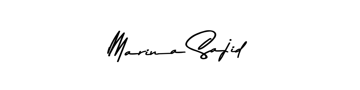 Design your own signature with our free online signature maker. With this signature software, you can create a handwritten (Asem Kandis PERSONAL USE) signature for name Marina Sajid. Marina Sajid signature style 9 images and pictures png