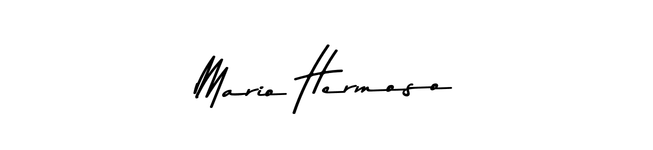 How to make Mario Hermoso name signature. Use Asem Kandis PERSONAL USE style for creating short signs online. This is the latest handwritten sign. Mario Hermoso signature style 9 images and pictures png