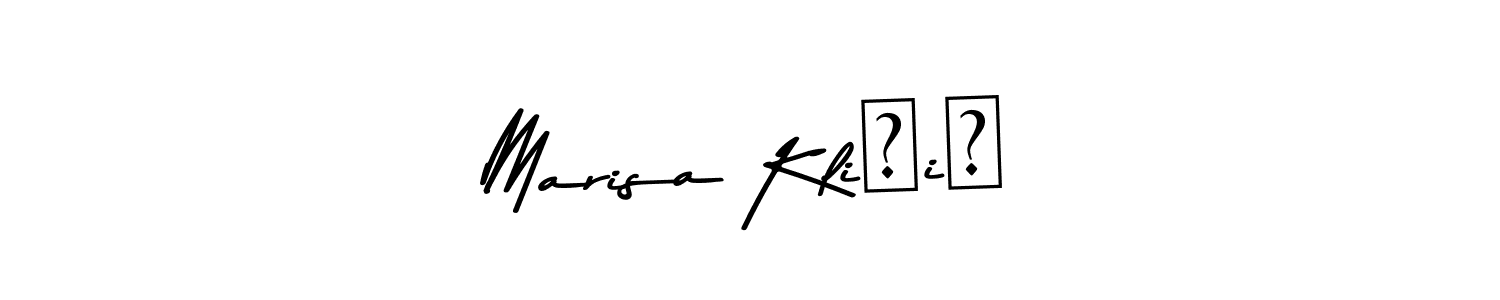 You should practise on your own different ways (Asem Kandis PERSONAL USE) to write your name (Marisa Kličič) in signature. don't let someone else do it for you. Marisa Kličič signature style 9 images and pictures png