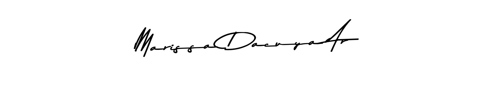 Here are the top 10 professional signature styles for the name Marissa Dacuya Ar. These are the best autograph styles you can use for your name. Marissa Dacuya Ar signature style 9 images and pictures png