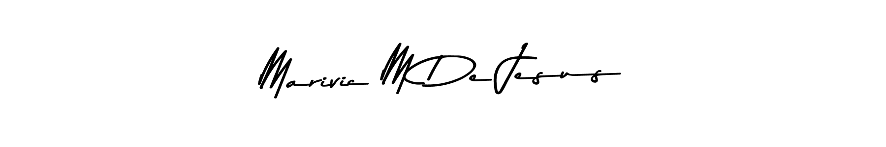 Make a beautiful signature design for name Marivic M De Jesus. With this signature (Asem Kandis PERSONAL USE) style, you can create a handwritten signature for free. Marivic M De Jesus signature style 9 images and pictures png