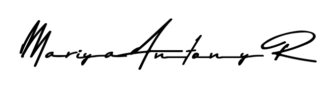 Transform the name Mariya Antony R into a signature masterpiece using Asem Kandis PERSONAL USE font. Ideal for photographers, artists, and creators looking for watermarks. Mariya Antony R signature style 9 images and pictures png