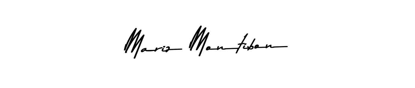 Make a beautiful signature design for name Mariz Montibon. With this signature (Asem Kandis PERSONAL USE) style, you can create a handwritten signature for free. Mariz Montibon signature style 9 images and pictures png