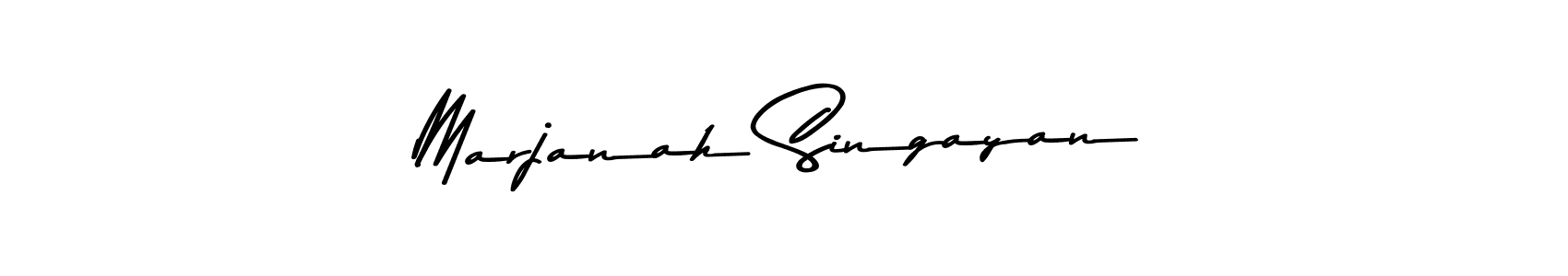 You should practise on your own different ways (Asem Kandis PERSONAL USE) to write your name (Marjanah Singayan) in signature. don't let someone else do it for you. Marjanah Singayan signature style 9 images and pictures png