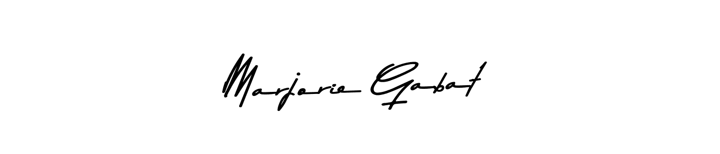 Marjorie Gabat stylish signature style. Best Handwritten Sign (Asem Kandis PERSONAL USE) for my name. Handwritten Signature Collection Ideas for my name Marjorie Gabat. Marjorie Gabat signature style 9 images and pictures png