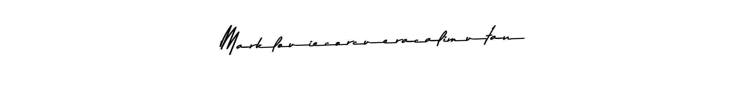 The best way (Asem Kandis PERSONAL USE) to make a short signature is to pick only two or three words in your name. The name Marklouiecorcueracalimutan include a total of six letters. For converting this name. Marklouiecorcueracalimutan signature style 9 images and pictures png