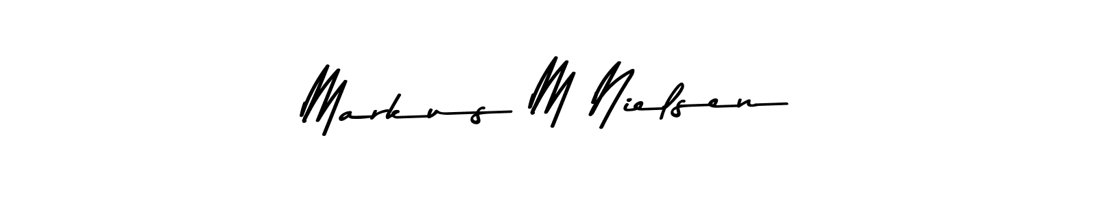 Also You can easily find your signature by using the search form. We will create Markus M Nielsen name handwritten signature images for you free of cost using Asem Kandis PERSONAL USE sign style. Markus M Nielsen signature style 9 images and pictures png