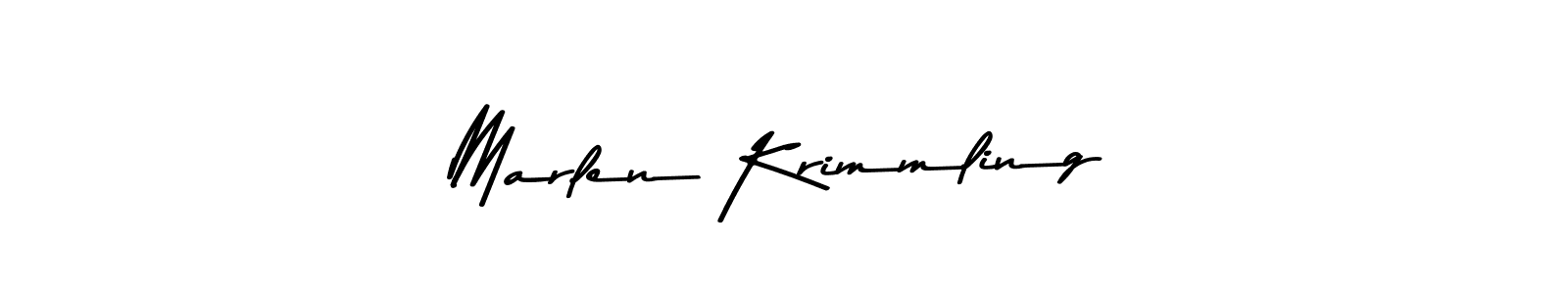 How to make Marlen Krimmling name signature. Use Asem Kandis PERSONAL USE style for creating short signs online. This is the latest handwritten sign. Marlen Krimmling signature style 9 images and pictures png