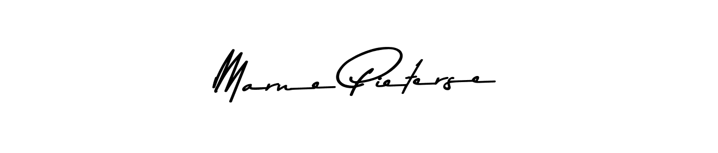 How to make Marne Pieterse name signature. Use Asem Kandis PERSONAL USE style for creating short signs online. This is the latest handwritten sign. Marne Pieterse signature style 9 images and pictures png