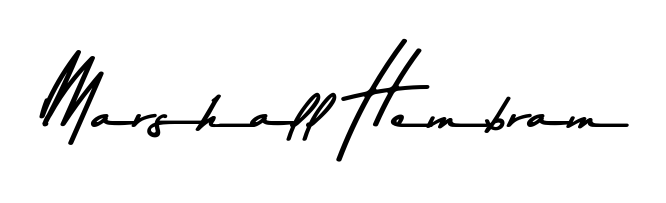 Master the art of signing with Marshall Hembram written in fluent Asem Kandis PERSONAL USE script. A great template to practice and refine your handwriting. Marshall Hembram signature style 9 images and pictures png