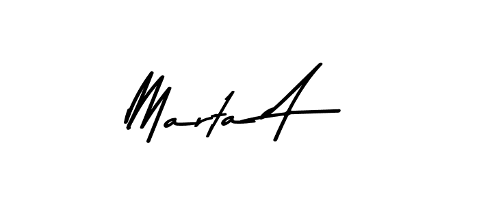 Design your own signature with our free online signature maker. With this signature software, you can create a handwritten (Asem Kandis PERSONAL USE) signature for name Marta A. Marta A signature style 9 images and pictures png