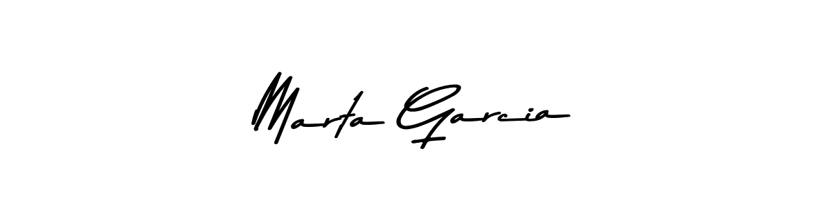 How to make Marta Garcia name signature. Use Asem Kandis PERSONAL USE style for creating short signs online. This is the latest handwritten sign. Marta Garcia signature style 9 images and pictures png