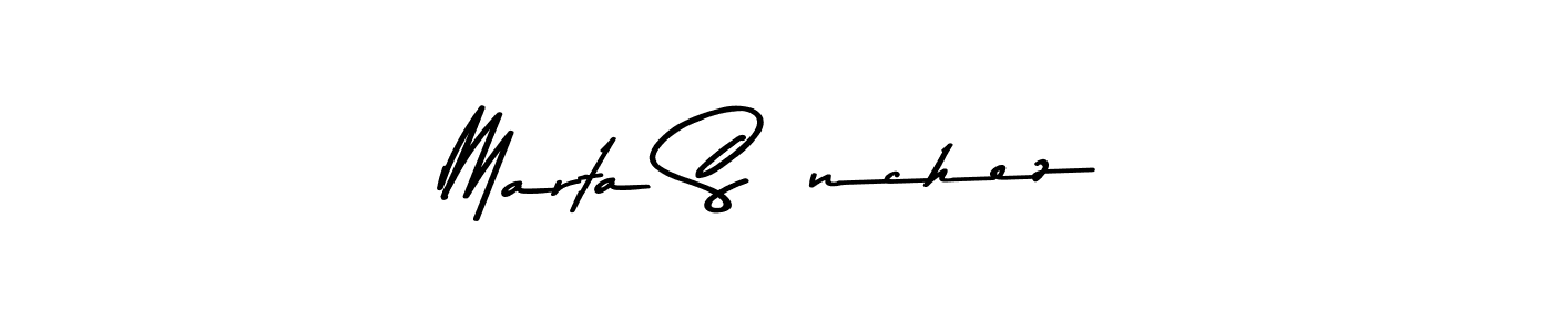Create a beautiful signature design for name Marta Sánchez. With this signature (Asem Kandis PERSONAL USE) fonts, you can make a handwritten signature for free. Marta Sánchez signature style 9 images and pictures png