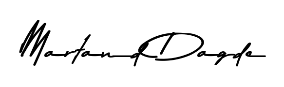 The Asem Kandis PERSONAL USE typeface gives name Martand Dagde a refined look. Suitable for certificates, diplomas, and official verification. Martand Dagde signature style 9 images and pictures png