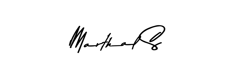 Create a beautiful signature design for name Marthal S. With this signature (Asem Kandis PERSONAL USE) fonts, you can make a handwritten signature for free. Marthal S signature style 9 images and pictures png
