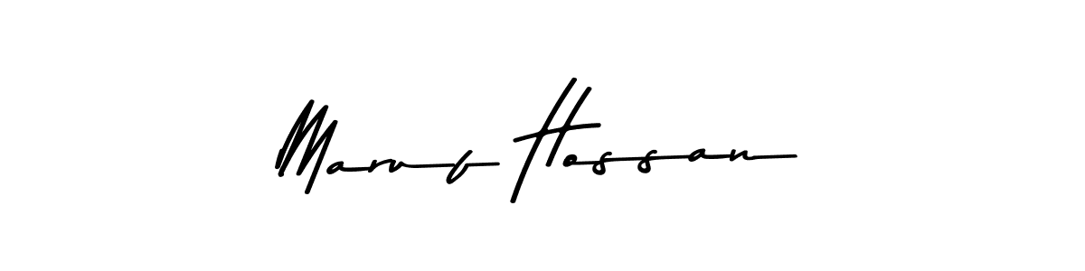 How to make Maruf Hossan name signature. Use Asem Kandis PERSONAL USE style for creating short signs online. This is the latest handwritten sign. Maruf Hossan signature style 9 images and pictures png